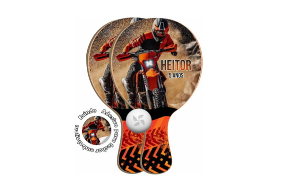 Kit Raquete de Ping Pong - Motocross