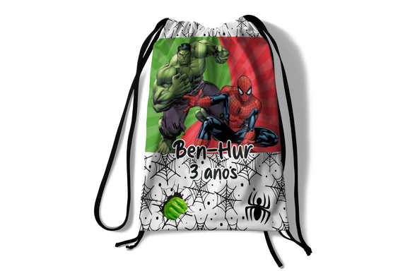 Mochila Saco - Homem Aranha e Hulk