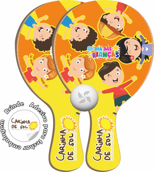 Kit Raquetes Ping Pong - Logo Escola