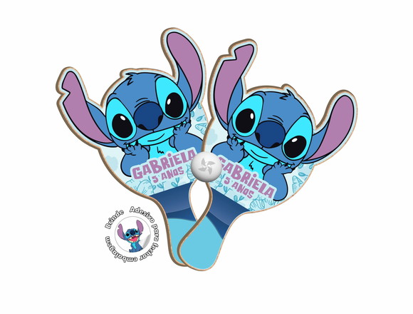 Kit Raquetes Ping Pong - Lilo And Stitch c/ Orelhas