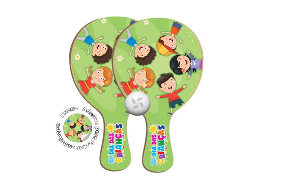 Kit Raquetes Ping Pong - Feliz Dia das Crianças