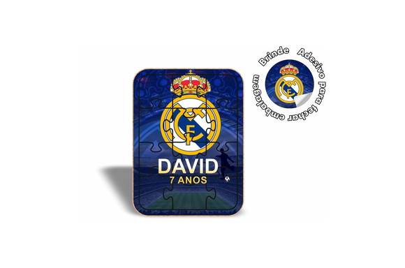 Quebra Cabeça em mdf Colorido Real Madrid
