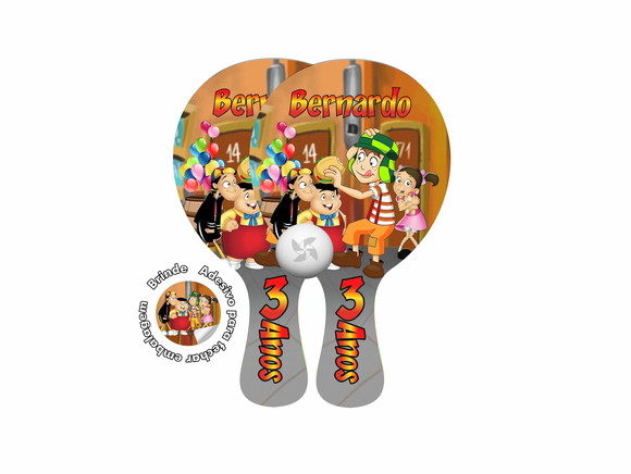 Kit Raquetes Ping Pong Turma do Chaves