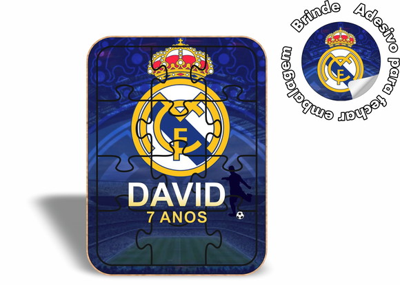 Quebra Cabeça em mdf Colorido Real Madrid