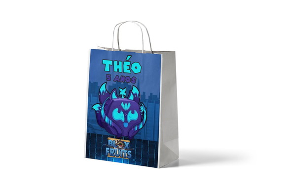 Sacola de Papel Personalizada - Roblox Blox Fruits