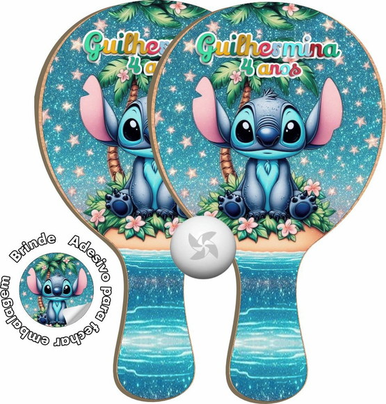 Kit Raquetes Ping Pong - Lilo Stitch