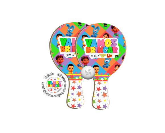 Kit Raquete de Ping Pong - Vamos Brincar com a Turma da Môni