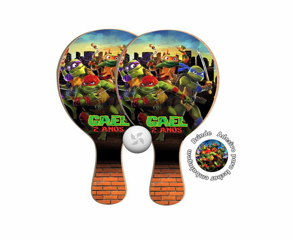 Kit Raquetes Ping Pong - Tartaruga Ninja