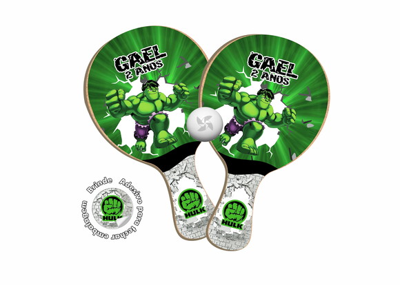 Kit Raquetes Ping Pong - o Incrível Hulk