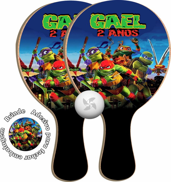 Kit Raquetes Ping Pong - Tartaruga Ninja
