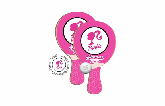 Kit Raquetes Ping Pong - Barbie