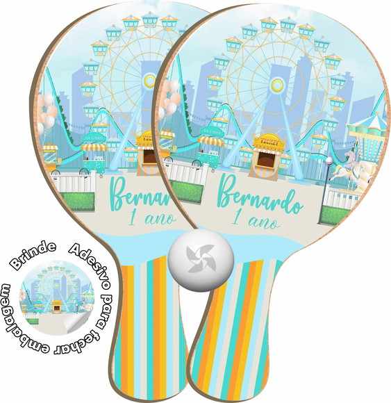 Kit Raquetes Ping Pong - Parque de Diversão