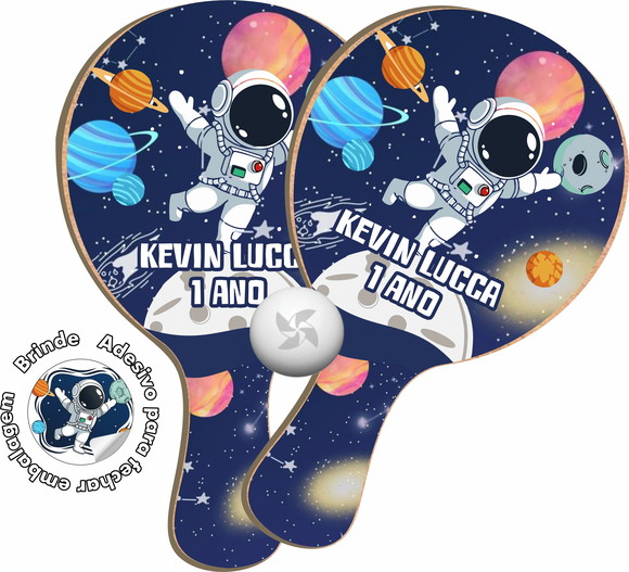 Kit Raquetes Ping Pong Astronauta