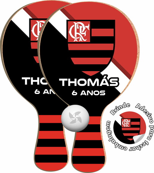 Kit Raquetes Ping Pong - Flamengo