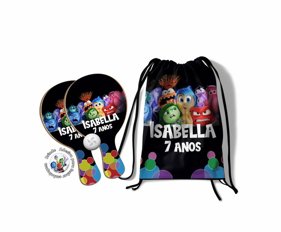 Kit Mochilinha + Raquetes Ping Pong - Divertidamente 2