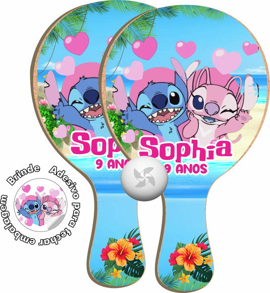 Kit Raquetes Ping Pong - Lilo And Stitch Angel