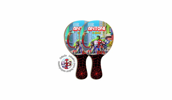 Kit Raquetes Ping Pong Spidey e Seus Amigos Espetaculares