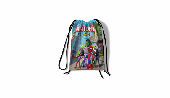 Mochila Saco - Spidey e Seus Amigos Espetaculares