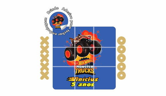 Jogo da Velha Hot Wheels - Monster Trucks em mdf