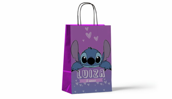 Sacola de Papel Personalizada Lilo Stitch