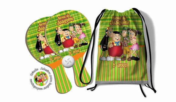 Kit Mochilinha + Raquetes Ping Pong - Turma do Chaves