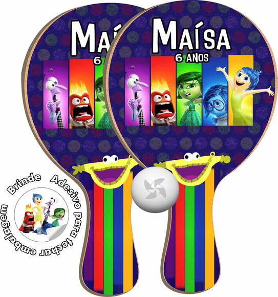 Kit Raquetes Ping Pong - Divertida Mente 2