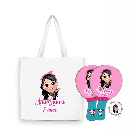 Lembrancinha Kit Raquetes Ping Pong com Sacolinha - Luluca