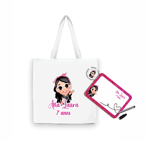 Lembrancinha Kit Lousa P com Sacolinha Luluca