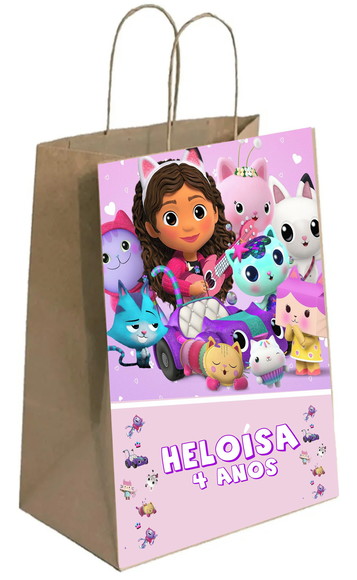 Sacola de Papel Personalizada Casa Magica da Gabby