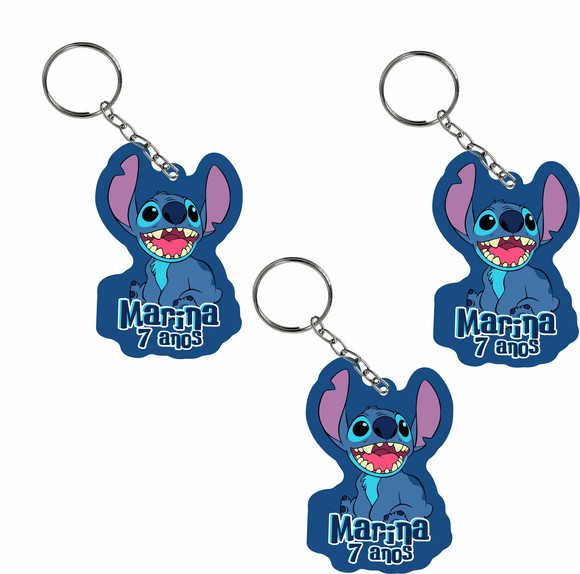 Chaveiro Lilo And Stitch em mdf Colorido