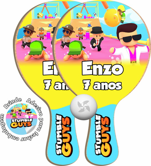 Kit Raquetes Ping Pong Stumble Guys