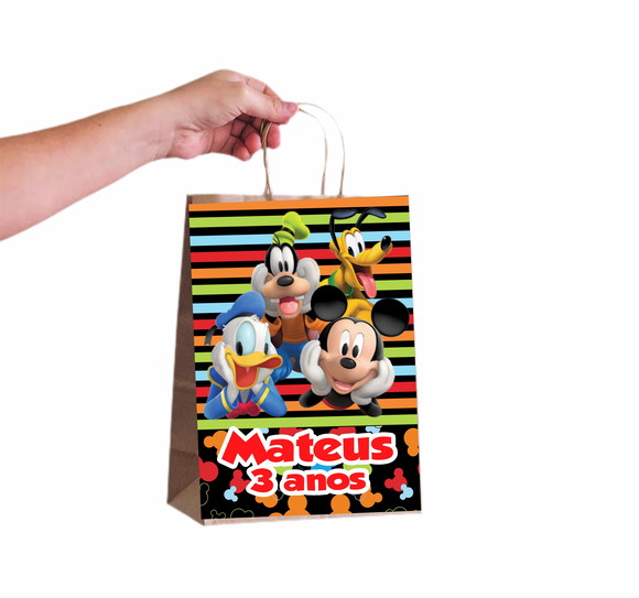 Sacola de Papel Personalizada Mickey