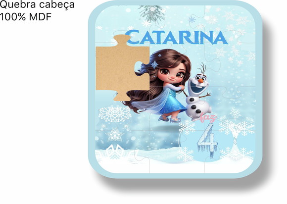 Quebra-cabeça Frozen em mdf 16x16