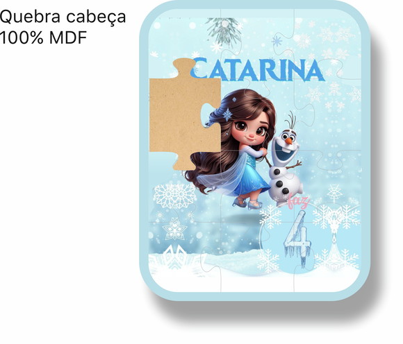 Quebra Cabeça em mdf Colorido Frozen