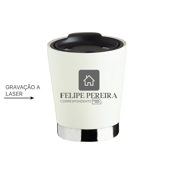 Copo Parede Dupla Inox 300ml Personalizado L1872