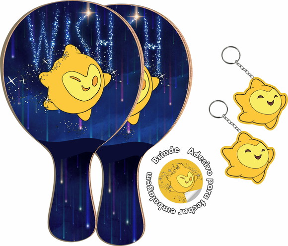 Kit Chaveiros e Raquetes Filme Wish Estrela