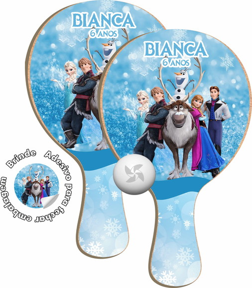 Kit Raquetes Ping Pong - Frozen Anna Elsa Olaf