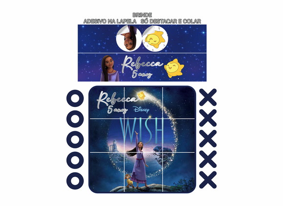 Jogo da Velha Personalizado Filme Wish: o Poder dos Desejos
