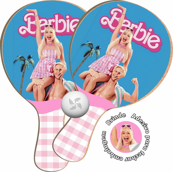Kit Raquetes Ping Pong - Filme Barbie