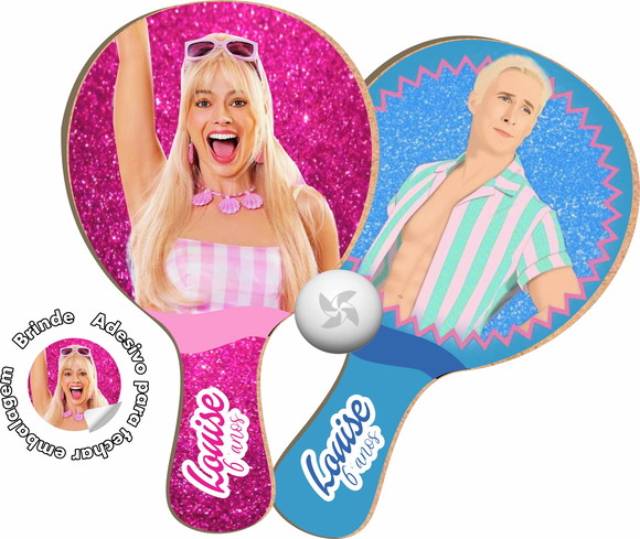 Kit Raquetes Ping Pong - Barbie