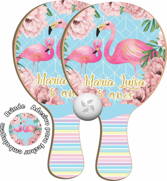 Kit Raquetes Ping Pong Flamingo