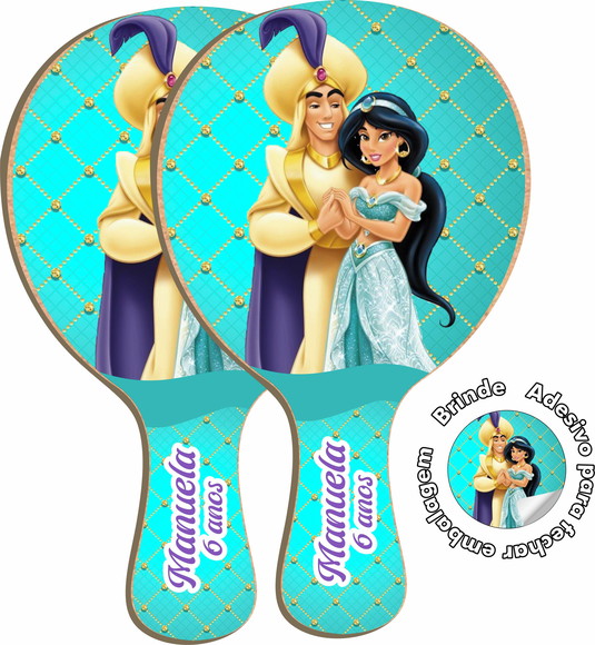 Kit Raquetes Ping Pong - Jasmine e Aladin