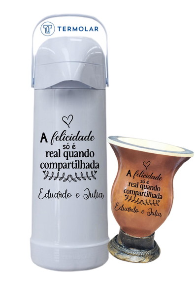 Kit Chimarrão Cuia e Garrafa Térmica 1l