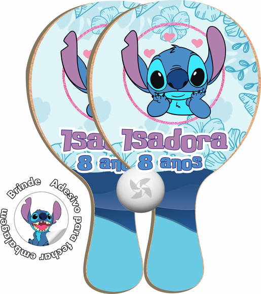 Kit Raquetes Ping Pong - Lilo Stitch