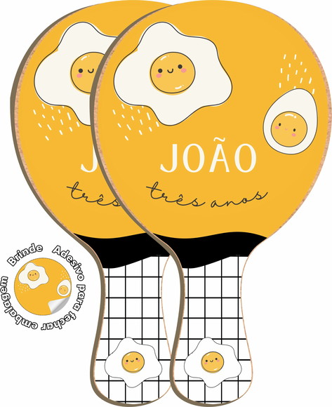 Kit Raquetes Ping Pong - Ovo Frito