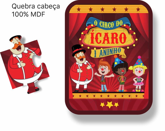 Quebra Cabeça em mdf Bita Circo em mdf (12 Peças)
