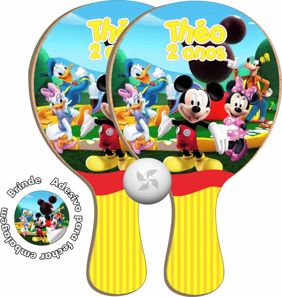 Kit Raquetes Ping Pong - Turma do Mickey