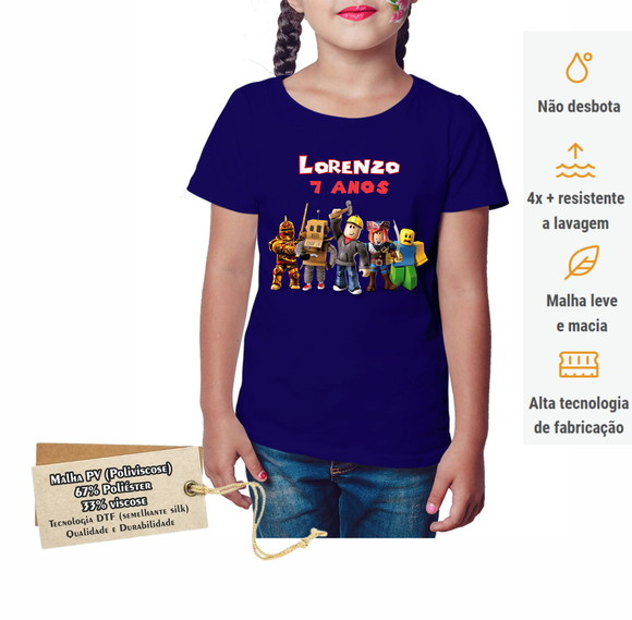 Camiseta Roblox Logo Game Infantil