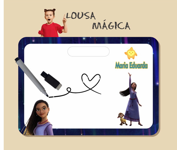 Lousa G Quadrinho mdf Lembrancinha Wish: o Poder dos Desejos