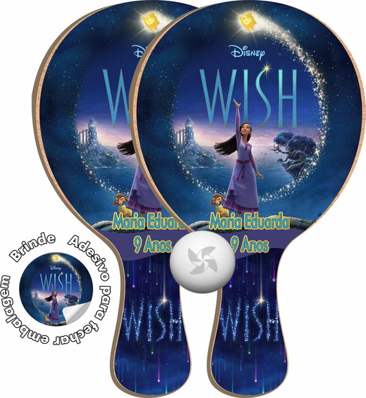 Kit Raquetes Ping Pong - Filme Wish: o Poder dos Desejos
